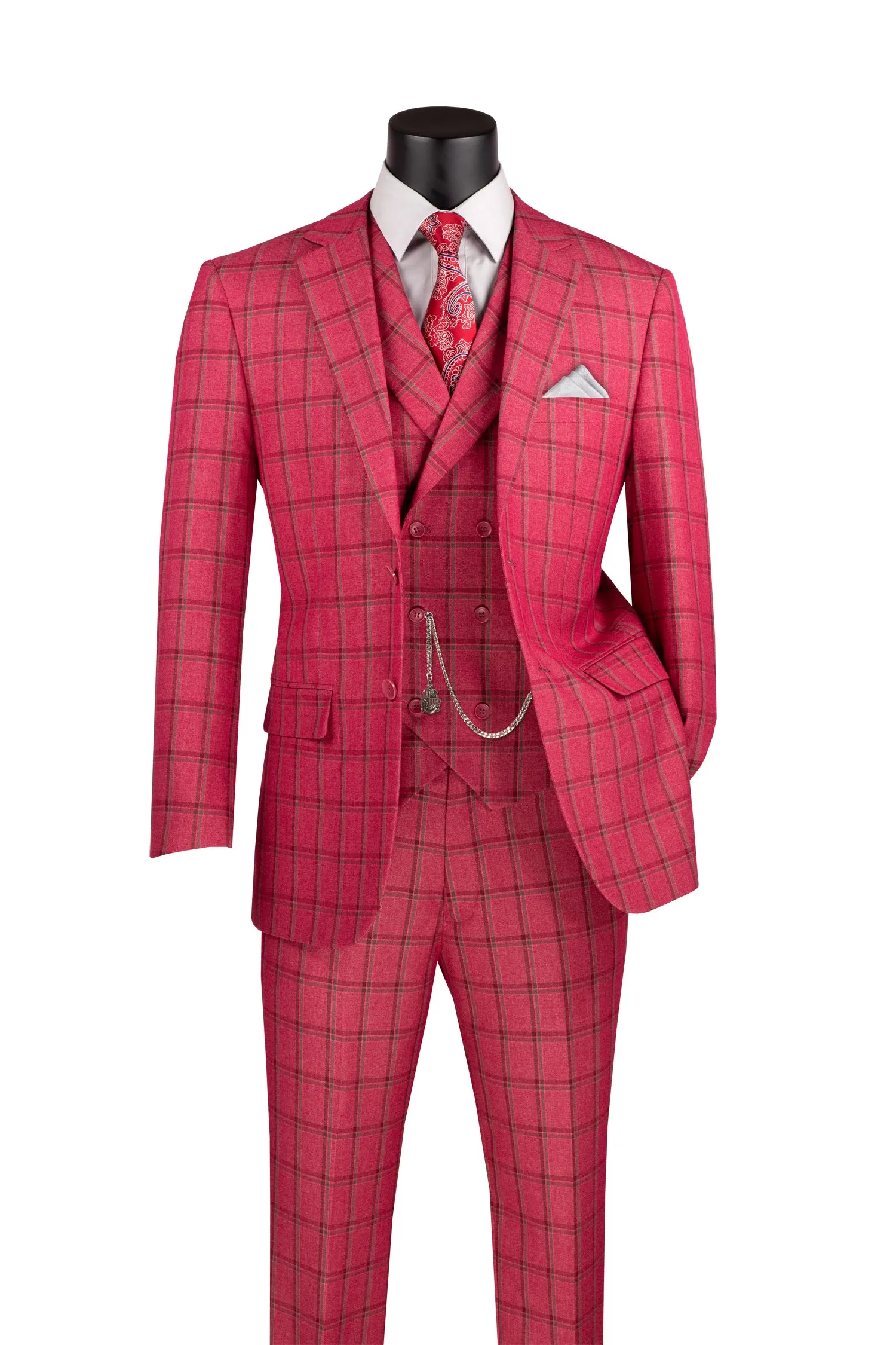 Vinci | 3pc Plaid Suit | MV2W-4