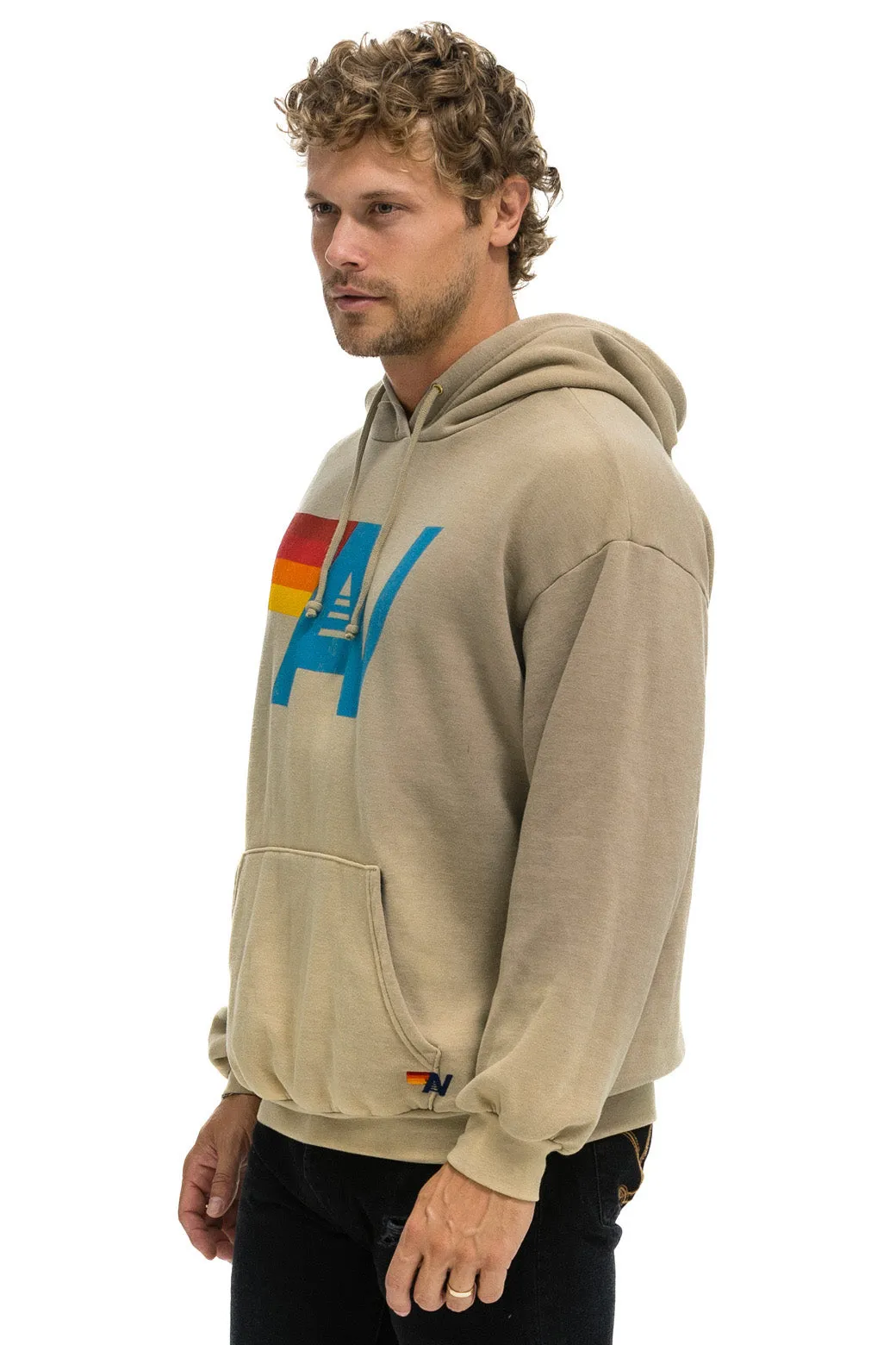 VINTAGE LOGO RELAXED PULLOVER HOODIE - FADED TAN