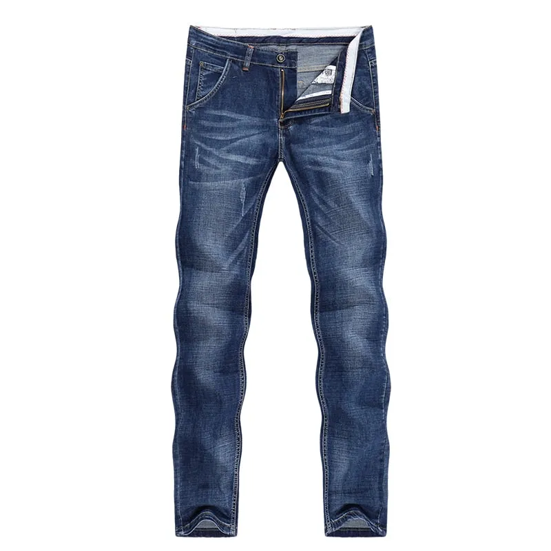 West Louis™ Men Cowboy Blue Denim Jeans