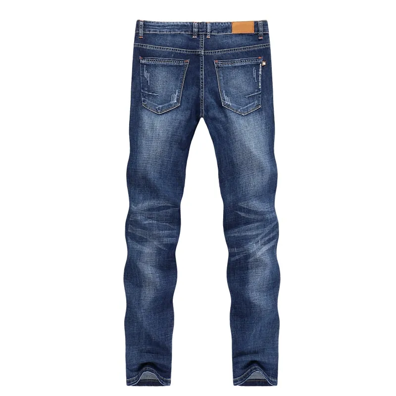 West Louis™ Men Cowboy Blue Denim Jeans