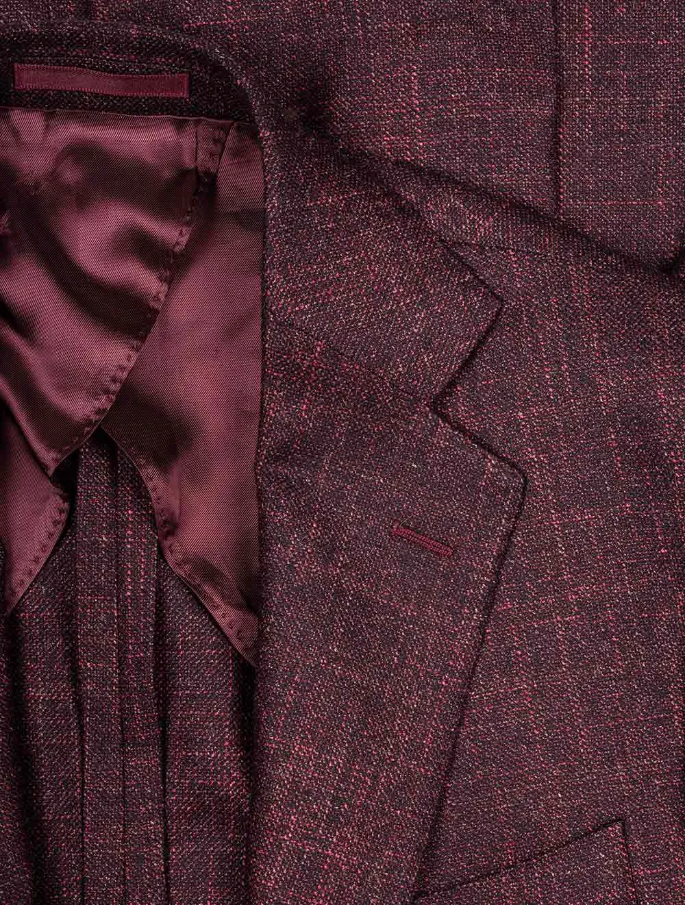 Wool Silk Cashmere Burgundy Jacket Burgundy